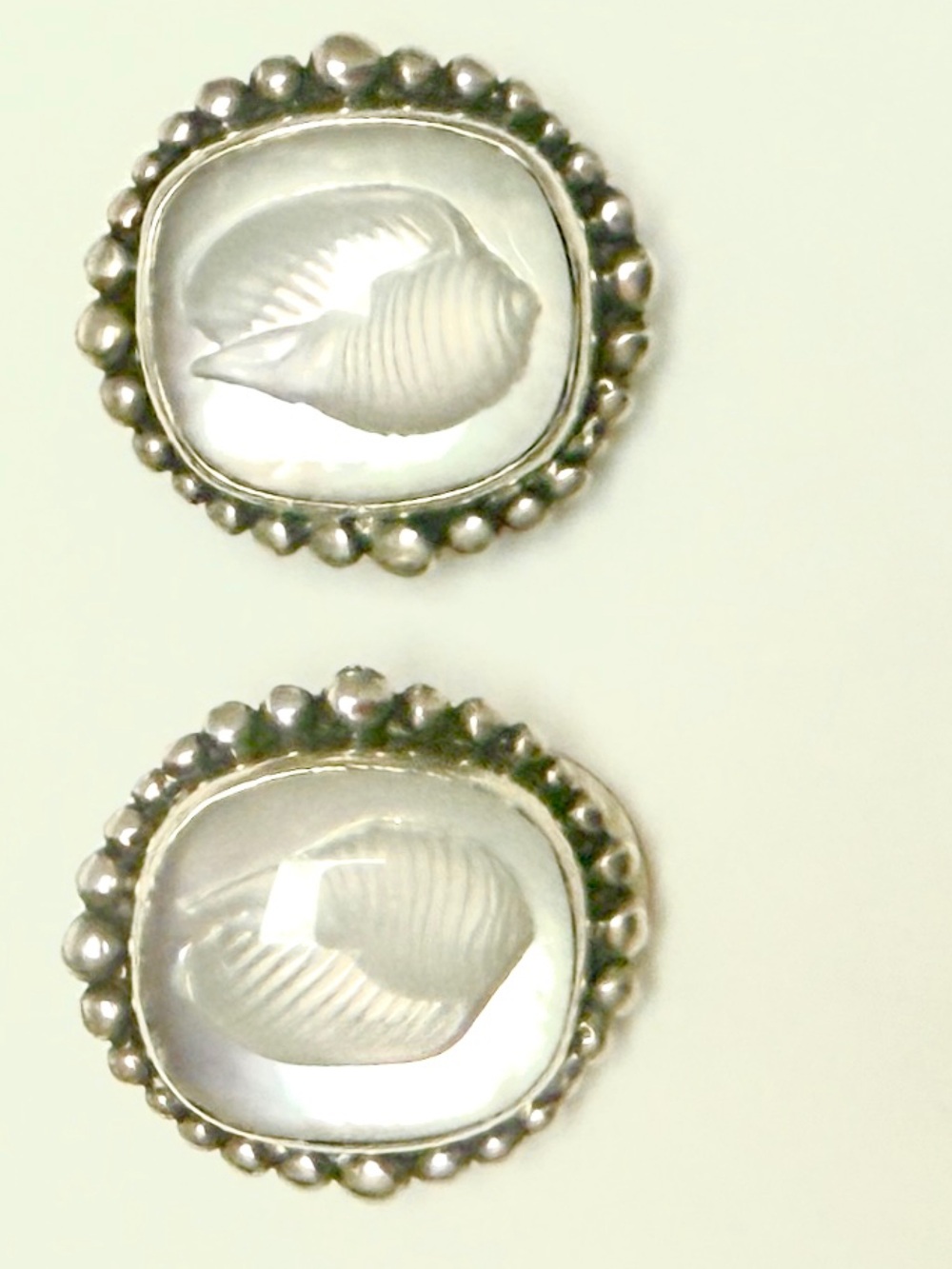 Stephen Dweck Iridescent Mother-of-Pearl Sterling Beaded Clip Earrings